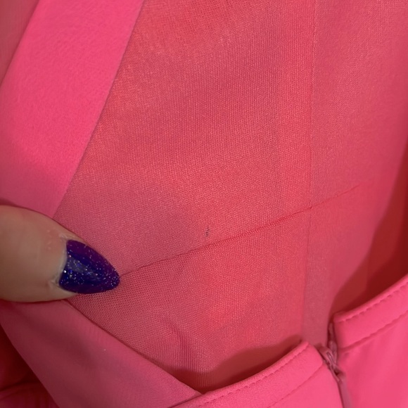 NWOT Ieena for Mac Duggal Pink One Shoulder Open Back Jersey Mermaid Gown 26266 - Picture 7 of 8